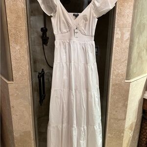 NWT Express White Tiered Maxi Dress